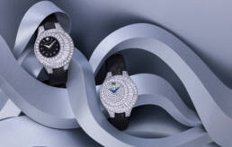 Graff Diamonds ladies' watches on graphic silver paper set